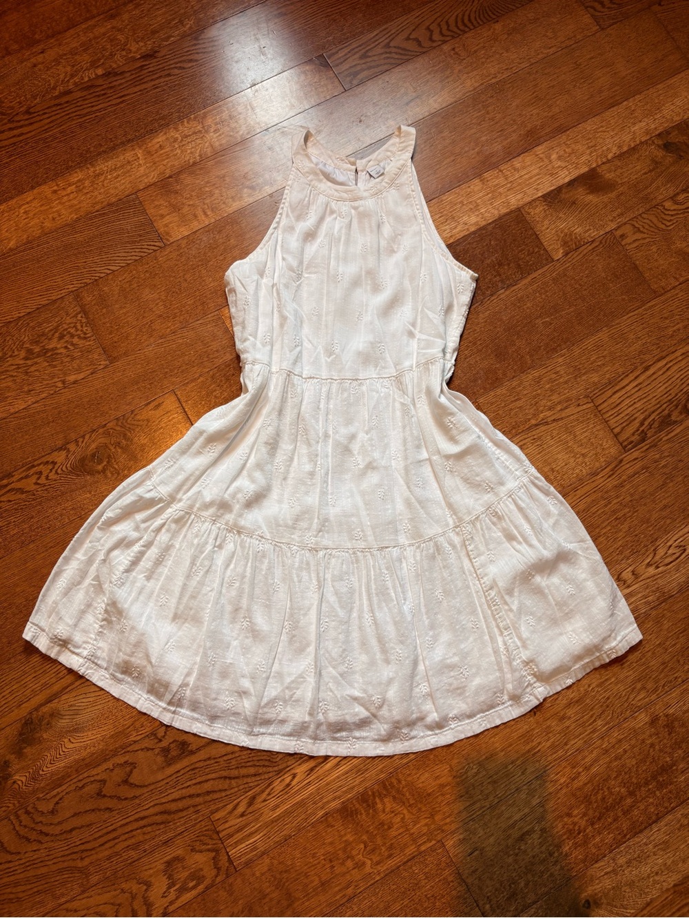 Old Navy White Embroidered Haulter Midi Dress